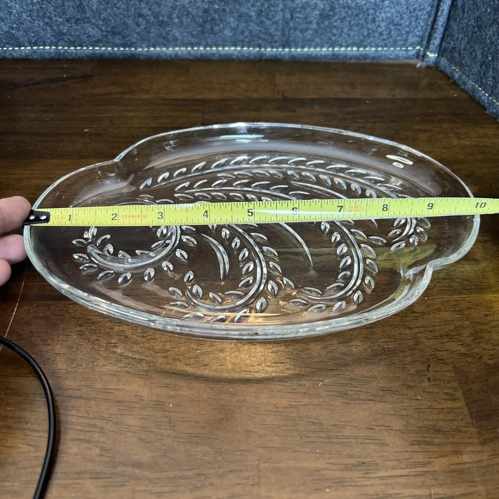 VINTAGE FEDERAL HOMESTEAD GLASS‎ SNACK / DESSERT PLATE WITH CUP - WHEAT DESIGN